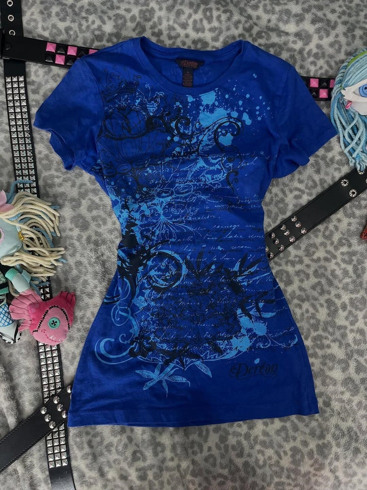 Damen Grafik-Print T-Shirt mit urbanem Kunstdesign Echo Archiv