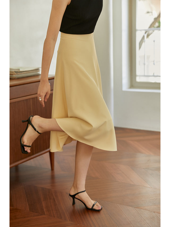 Damen Eleganter Midirock mit fließendem Schnitt Echoarchiv