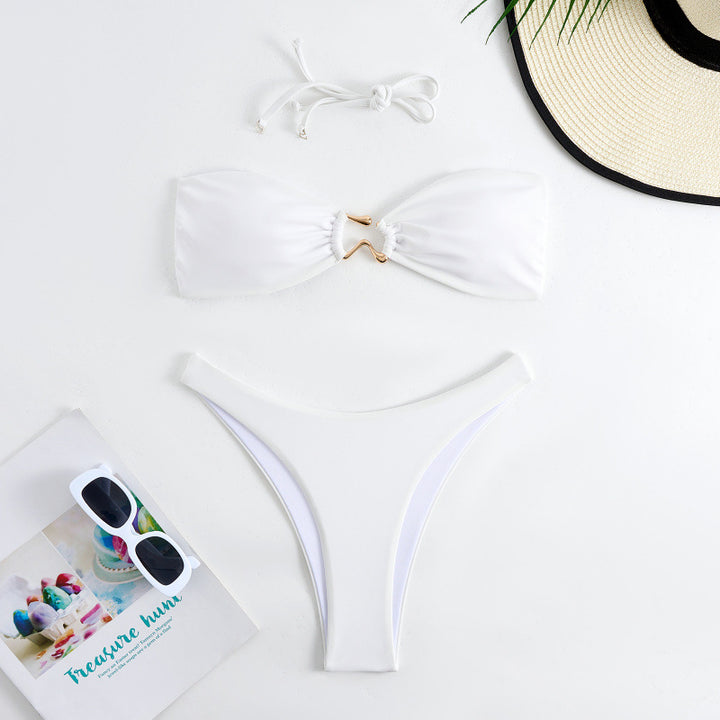 Damen Bandeau Bikini mit elegantem Gold-Detail Echo Archiv