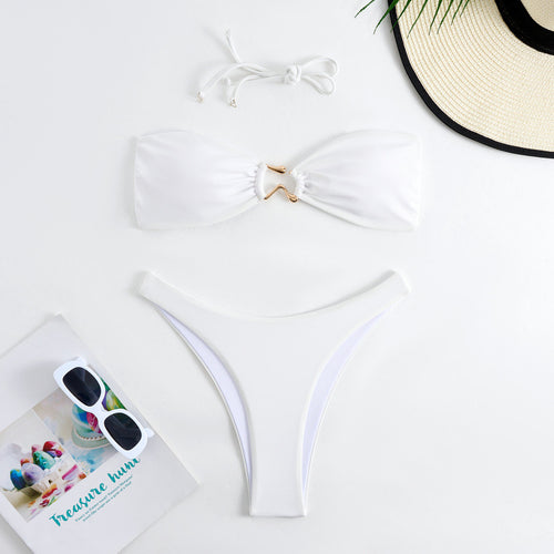 Damen Bandeau Bikini mit elegantem Gold-Detail Echo Archiv