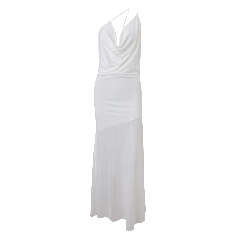 Damen Elegantes asymmetrisches Maxikleid Echo Archiv