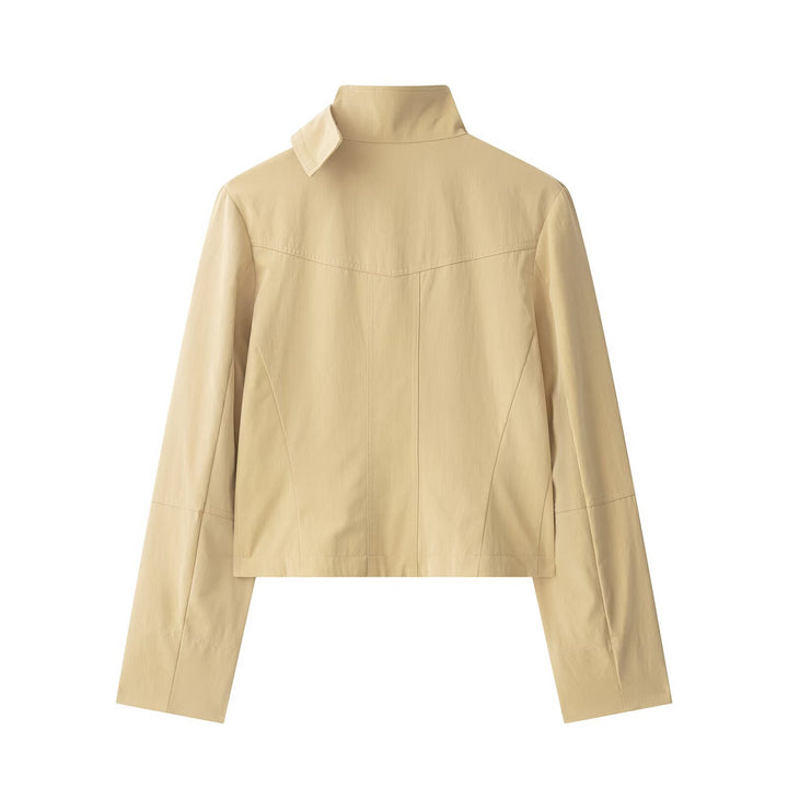 Damen Kurzer Doppelreihiger Field‑Blouson im Utility‑Stil mit Stehkragen Echo Archiv