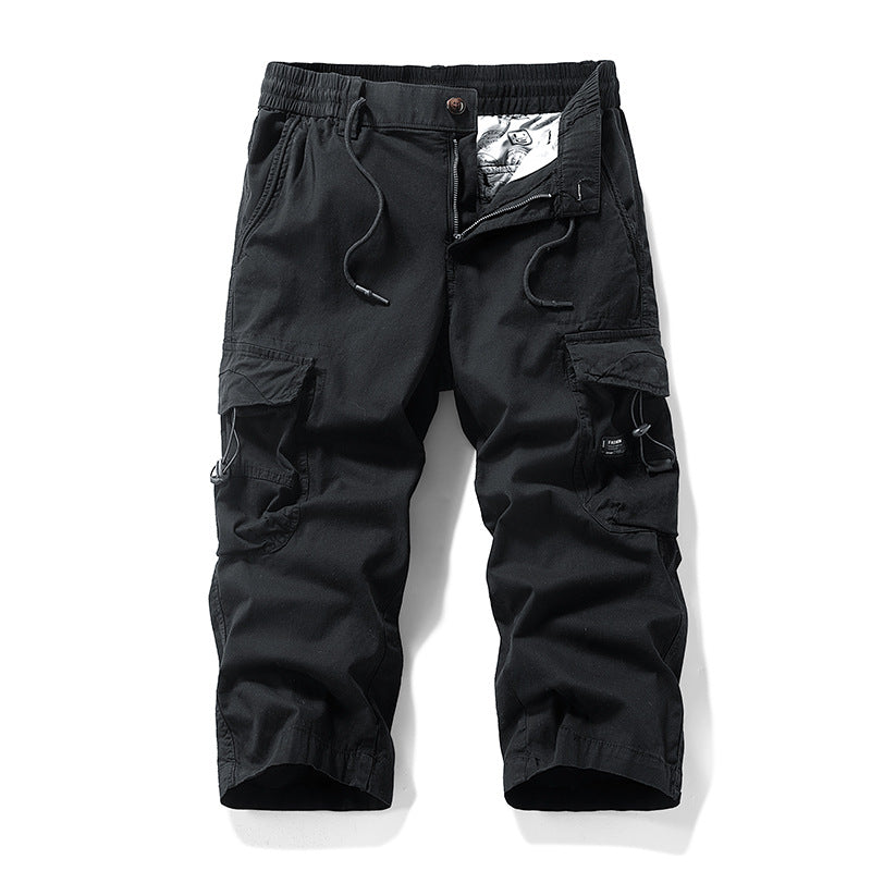 Herren Knielange Cargo-Shorts aus robustem Baumwoll‑Twill mit Elastikbund und Multifachtaschen Echo Archiv