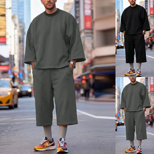 Damen Weiches Oversize-Lounge-Set mit weiten Fledermausärmeln und elastischer Bundhose Echoarchiv