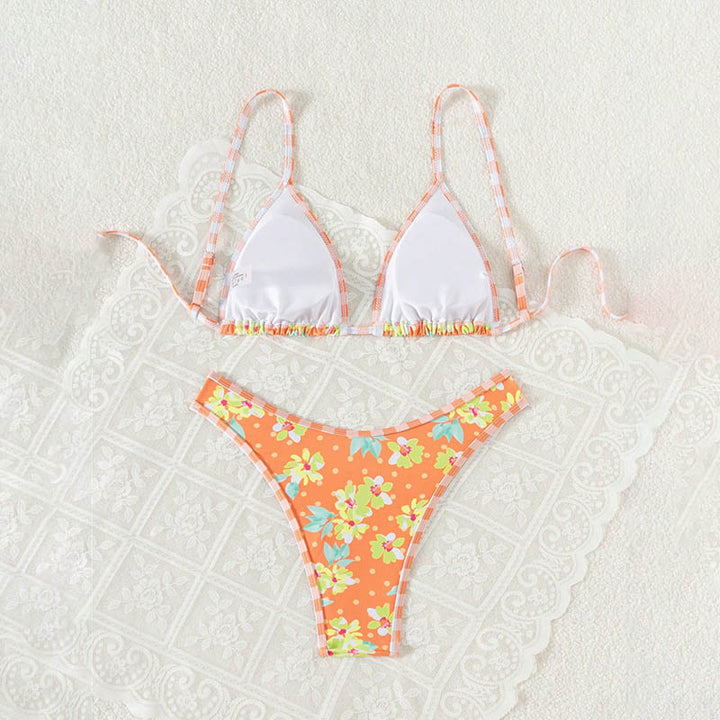 Damen floraler Triangel-Bikini mit verstellbaren Trägern Echo Archiv