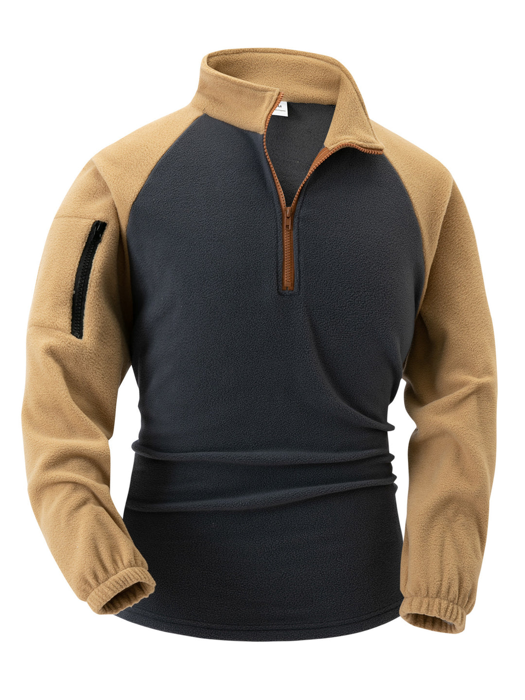 Herren Fleece-Pullover mit halbem Reißverschluss und praktischen Taschen Echoarchiv