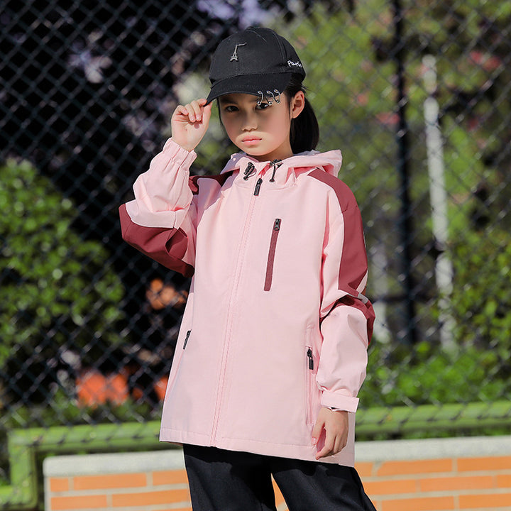 Herren Sportliche Softshell-Outdoorjacke mit Kapuze, Colorblock-Ärmel und wasserabweisender Membran Echoarchiv