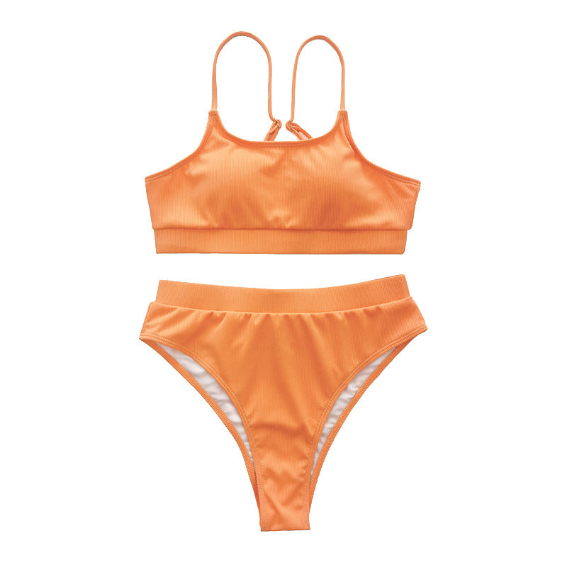 Damen High-Waist-Bikini-Set mit geripptem Oberteil Echo Archiv