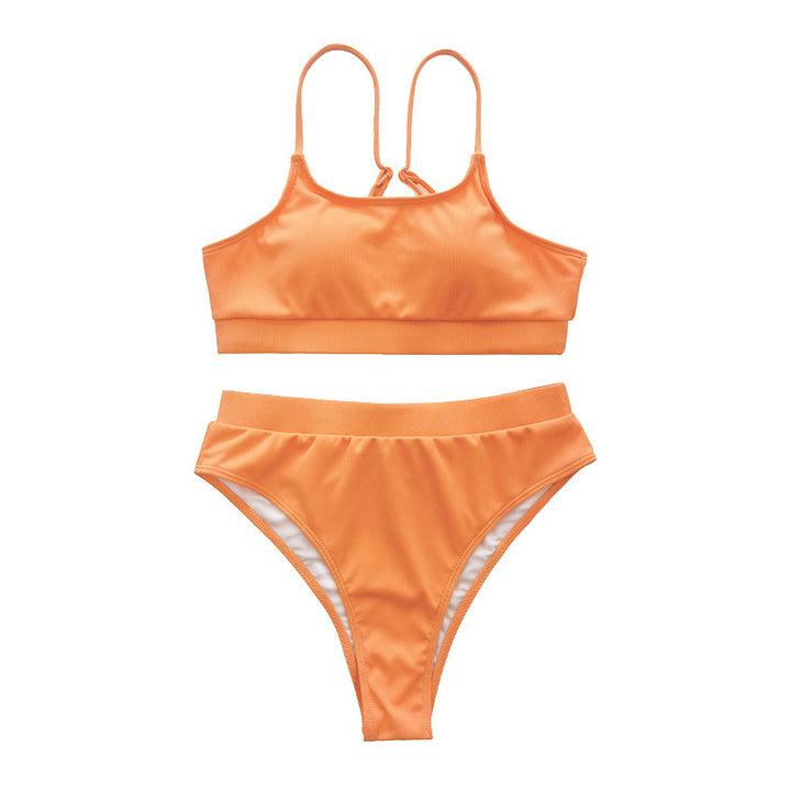 Damen High-Waist-Bikini-Set mit geripptem Oberteil Echo Archiv