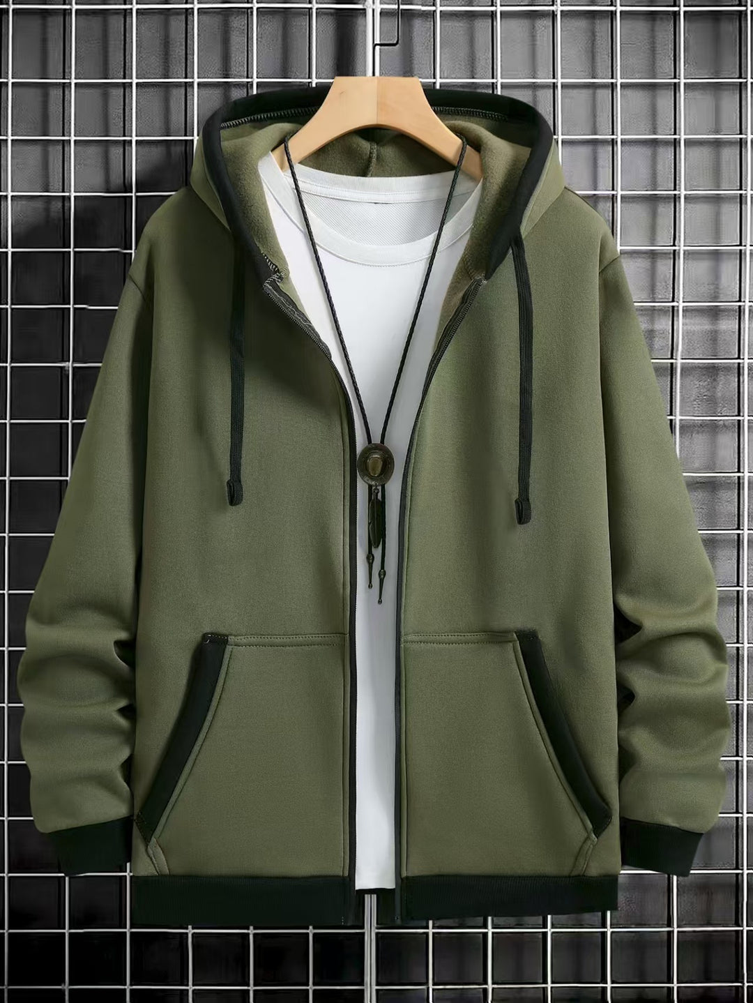 Herren Gemütlicher Kapuzenpullover mit Reißverschluss und praktischen Taschen Echoarchiv