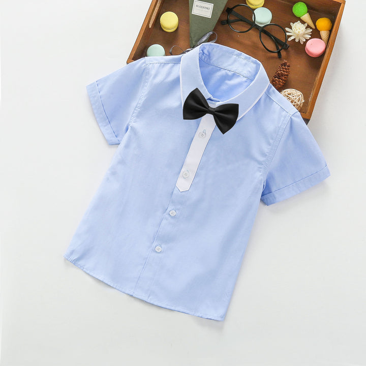 Damen elegante Kurzarmhemd mit Fliege Echo Archiv