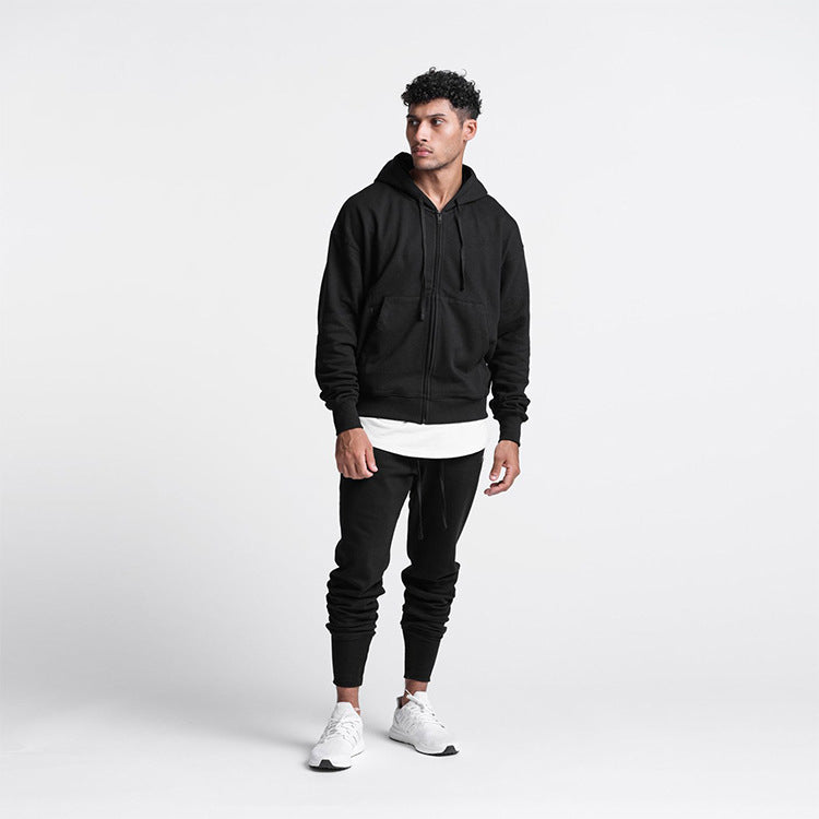 Herren Sportliche Kapuzensweatjacke mit durchgehendem Reißverschluss Echoarchiv