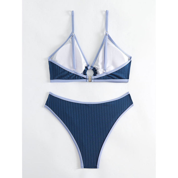 Damen Bikini-Set mit modischem Rippengemuster und verstellbaren Trägern Echo Archiv