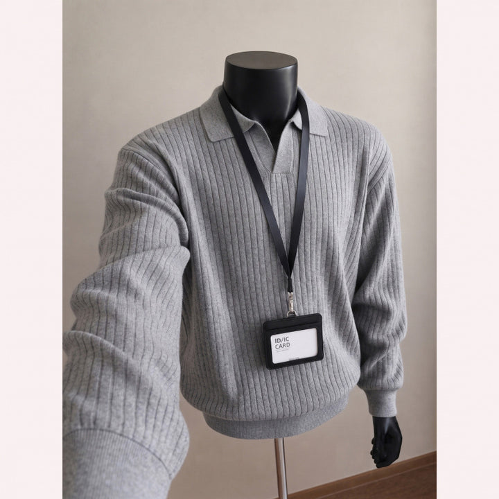 Stylischer gestrickter Pullover für Herren mit V-Ausschnitt Echo Archive