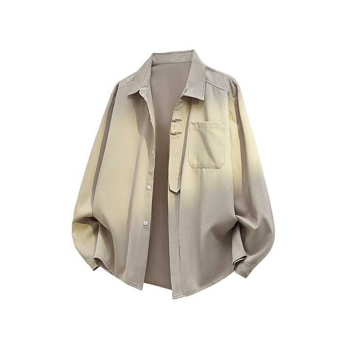Unisex Oversize Hemdjacke im minimalistischen Utility-Look mit Brusttasche und verdeckter Knopfleiste Echoarchiv