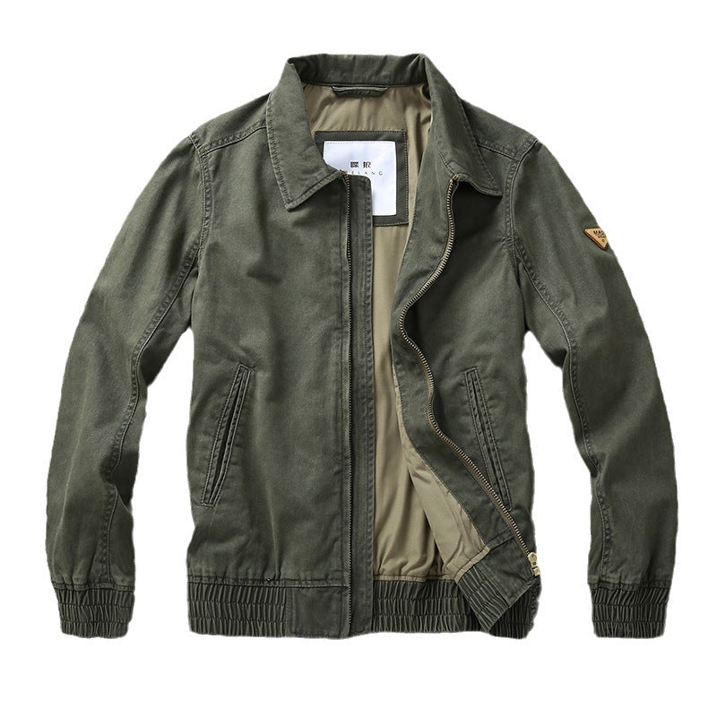 Herren legere Canvas-Fieldjacke mit Reißverschluss und elastischem Saum Echoarchiv