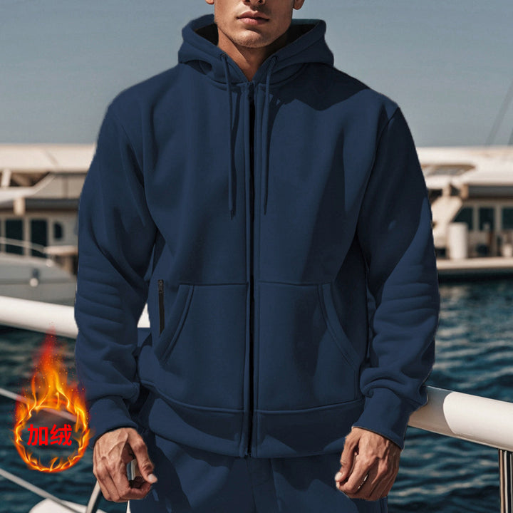 Herren Sportliche Kapuzenjacke mit durchgehendem Reißverschluss und praktischen Taschen Echoarchiv