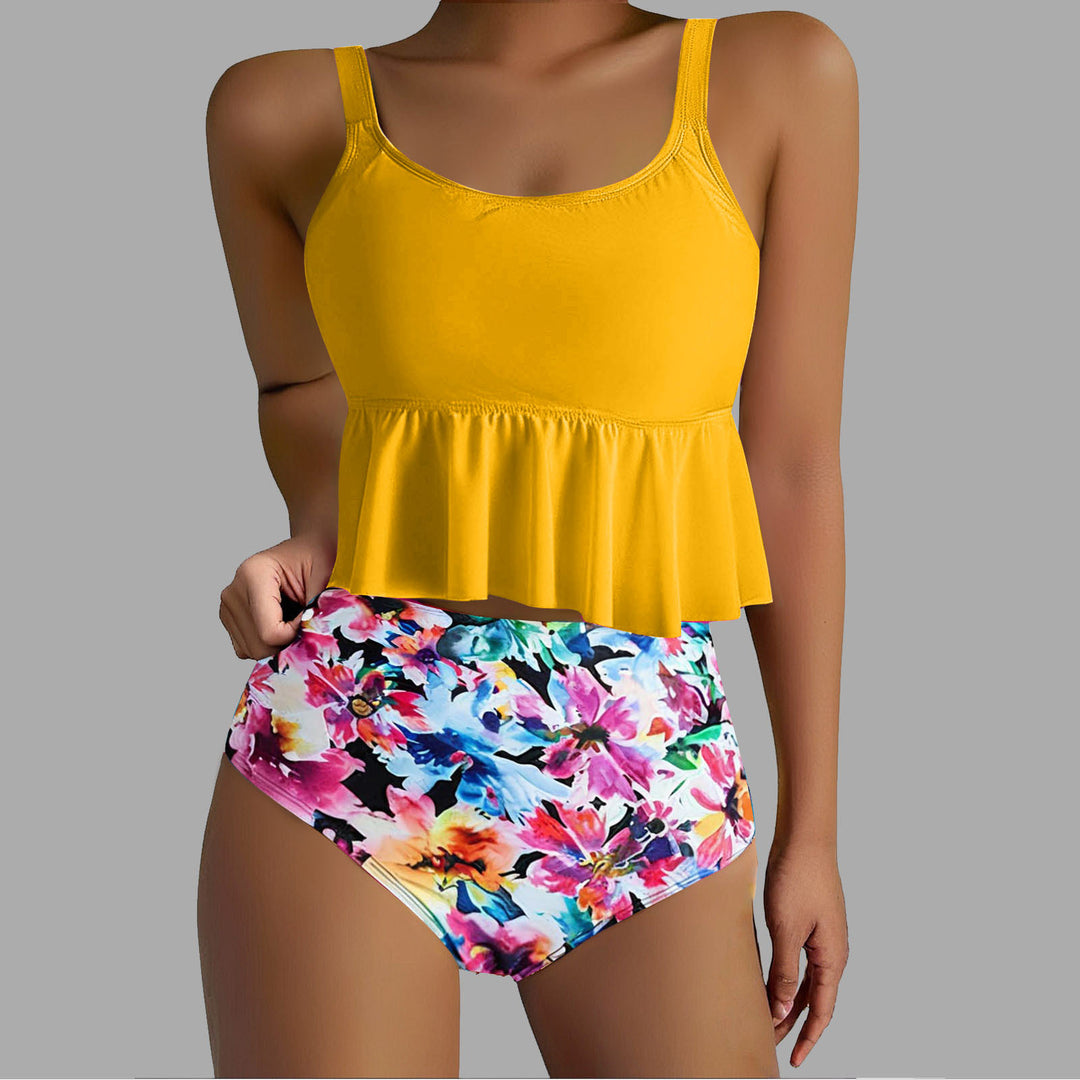Damen Tankini-Set mit floralen Akzenten und Rüschen Echo Archiv