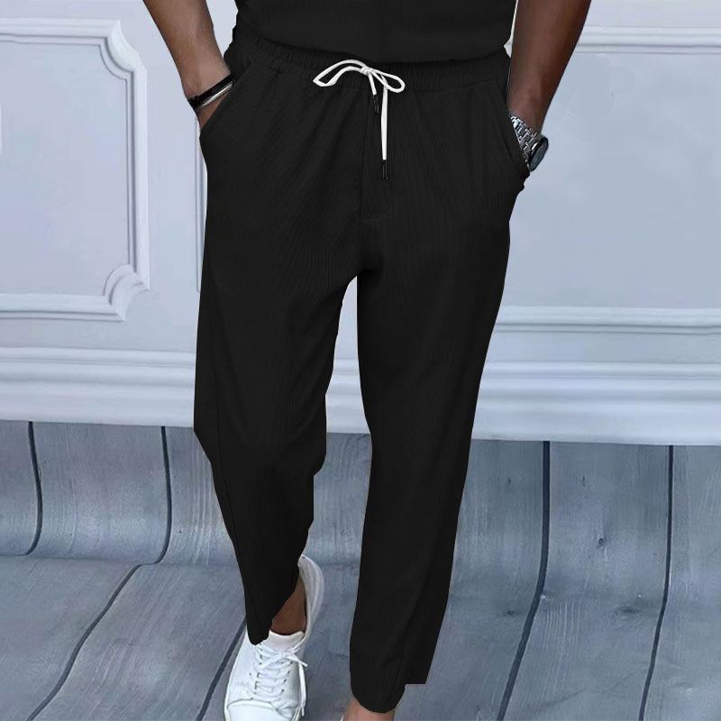 Herren modische Freizeithose mit elastischem Bund und seitlichen Eingrifftaschen Echoarchiv