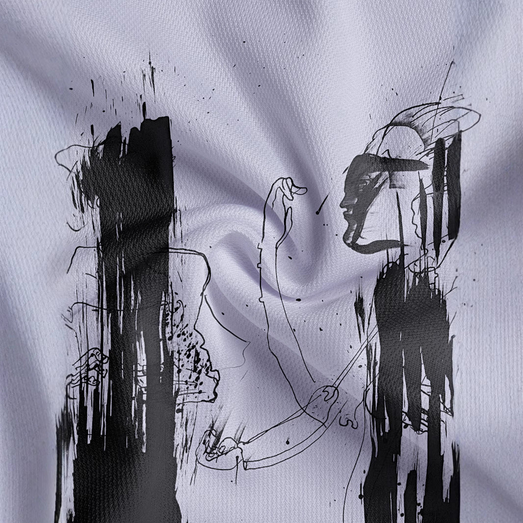 Herren Poloshirt mit kreativem Grafikdruck und sportlicher Passform Echoarchiv