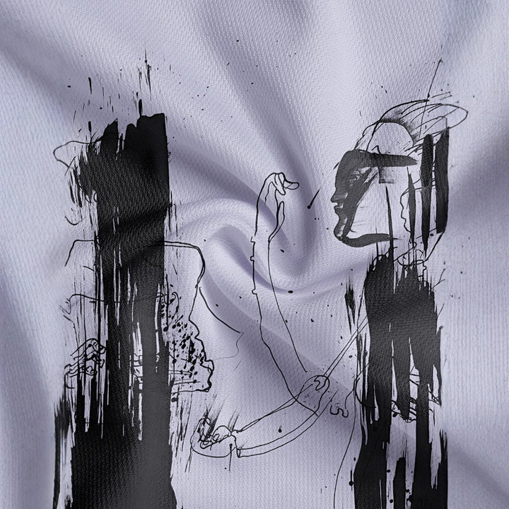 Herren Poloshirt mit kreativem Grafikdruck und sportlicher Passform Echoarchiv