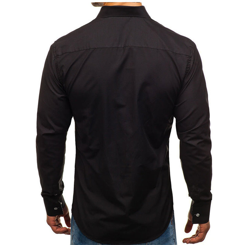 Herren Elegantes Slim-Fit Hemd mit Kentkragen Echoarchiv