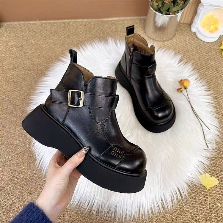 Damen Stilvolle Leder-Boots mit Kuschelfutter Echo Archiv