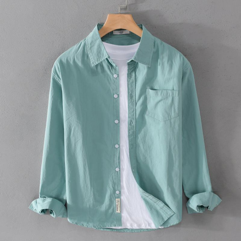 Herren Leichtes Baumwoll‑Leinen Overshirt mit Brusttasche und Relaxed‑Fit Echoarchiv
