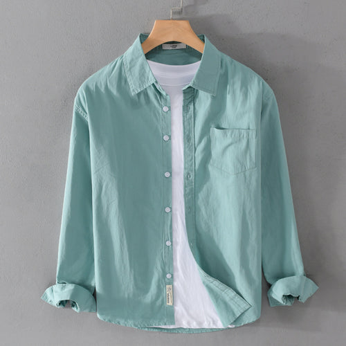 Herren Leichtes Baumwoll‑Leinen Overshirt mit Brusttasche und Relaxed‑Fit Echoarchiv