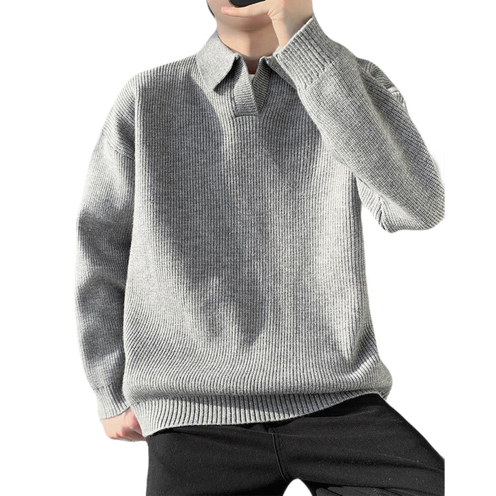 Herren Modischer Grobstrickpullover mit Kragen Echo Archiv