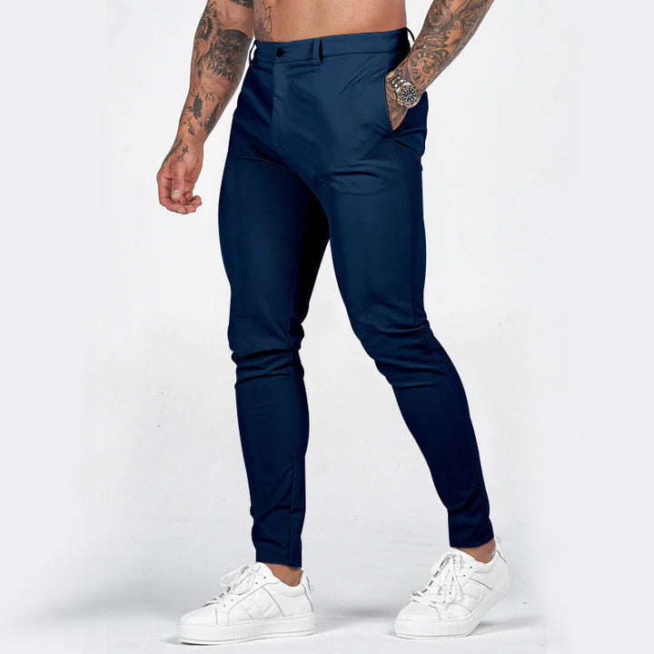 Herren elegante Slim-Fit Chinohose mit elastischem Bund und praktischen Taschen Echoarchiv