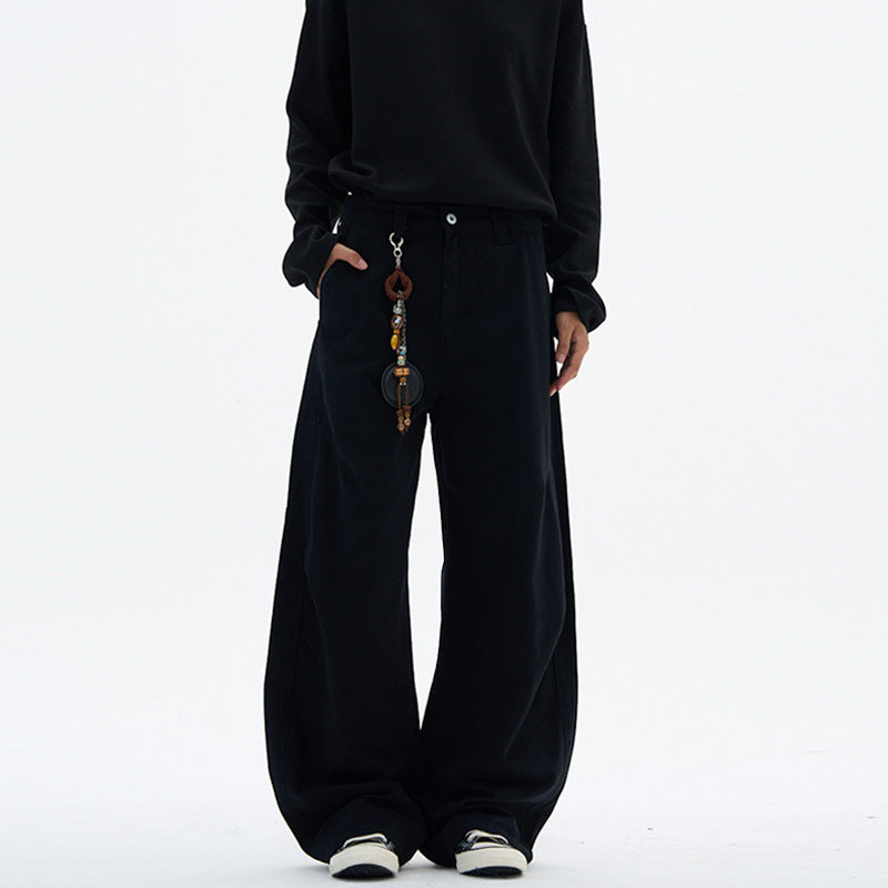 Damen Weite hochtaillierte Canvas-Hose mit elastischem Rückbund und Utility-Nähten Echo Archiv