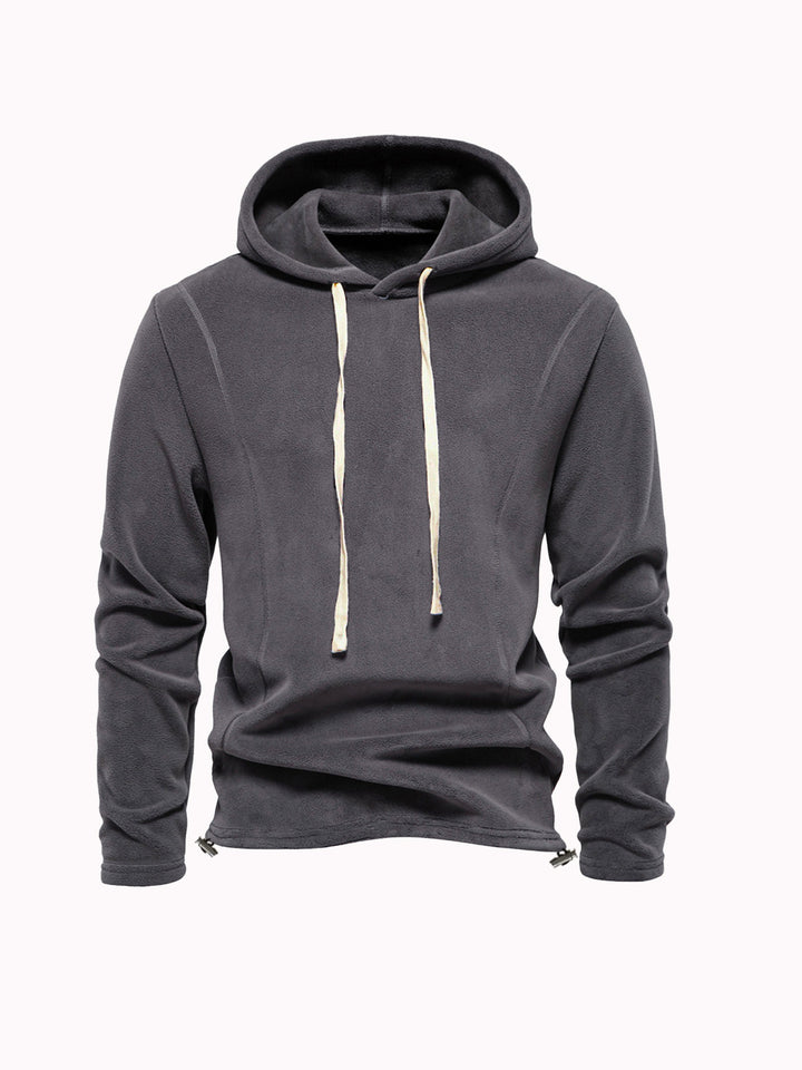 Herren Fleece Kapuzenpullover mit modischem Schnitt und seitlichen Reißverschlüssen Echoarchiv