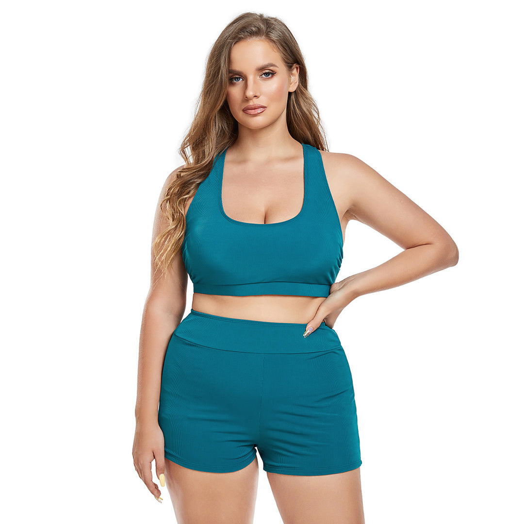 Damen Sportliches Bikini-Set mit hoch geschnittenem Oberteil und bequemen Shorts Echo Archiv