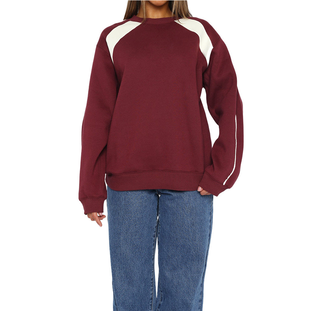 Damen Oversize-Sweatshirt mit kontrastbesetzten Raglanärmeln – Avérine