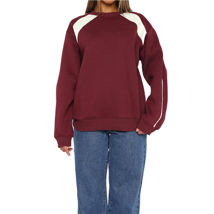 Damen Oversize-Sweatshirt mit kontrastbesetzten Raglanärmeln – Avérine