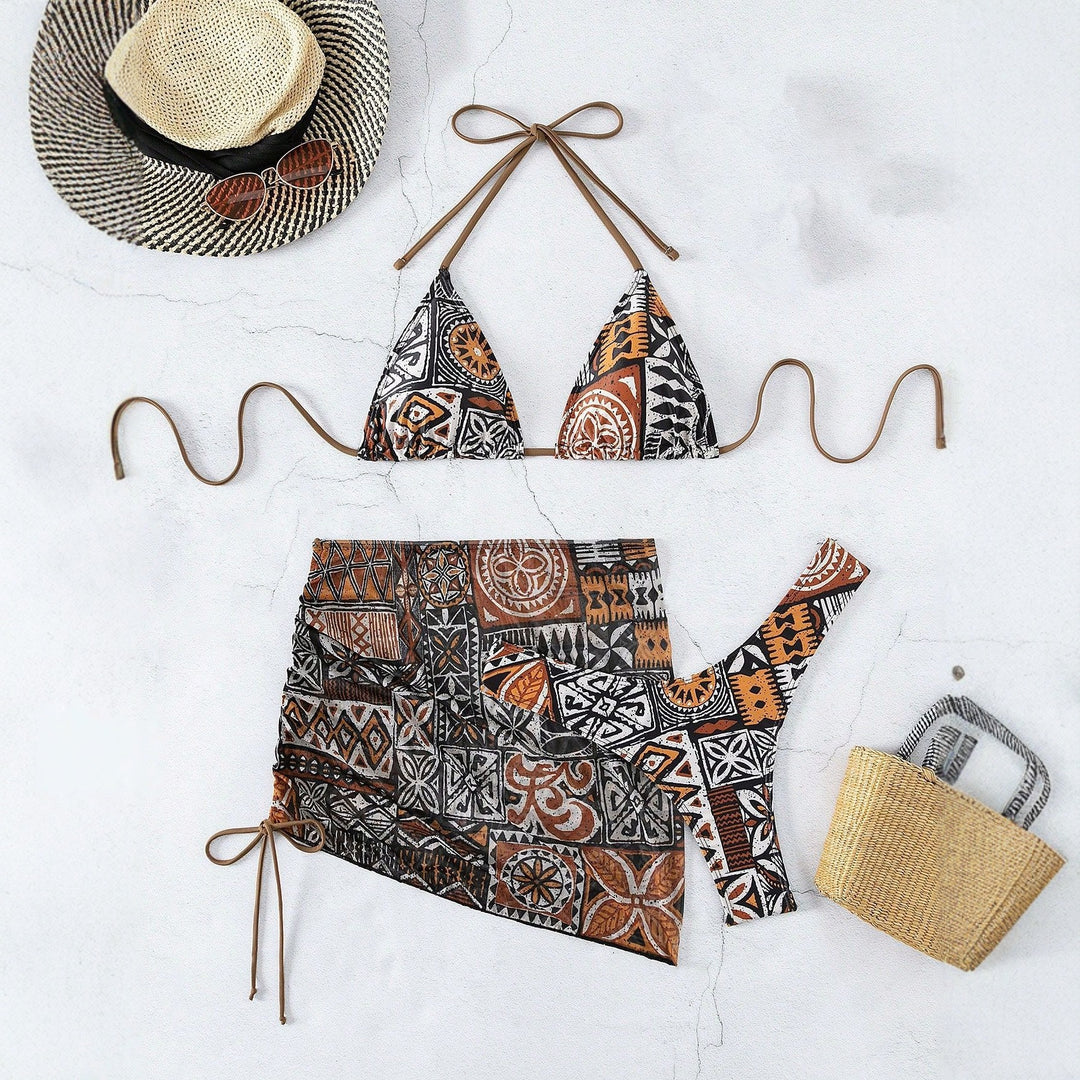 Damen Triangle-Bikini mit verstellbarem Wickelrock Echo Archiv