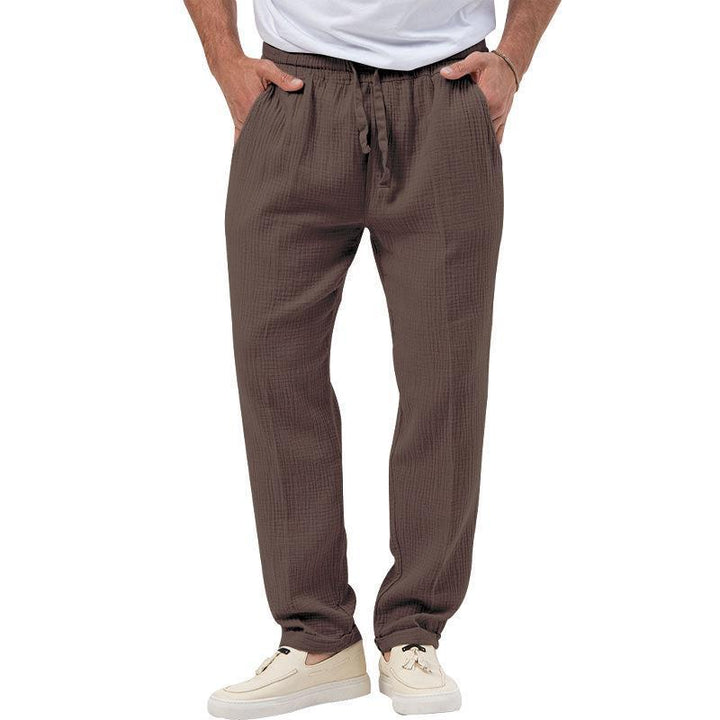 Herren nan lässige Musselin-Freizeithose mit elastischem Bund Kordelzug und seitlichen Eingrifftaschen Echo Archiv