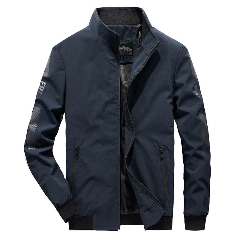 Herren Leichter Softshell-Bomber mit reflektierenden Ärmeldetails und hohem Stehkragen Echoarchiv