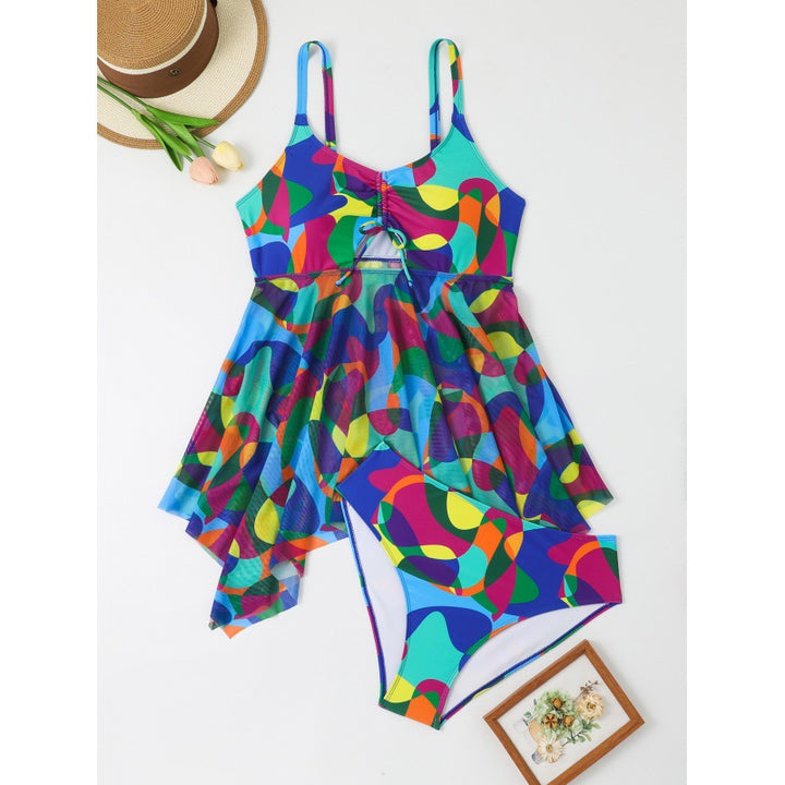 Damen vielseitiges Strandkleid mit modischem Schnitt und buntem Muster Echo Archiv