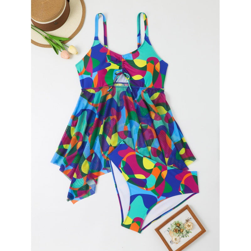 Damen Fließendes Strandsarong mit buntem Muster Echo Archiv