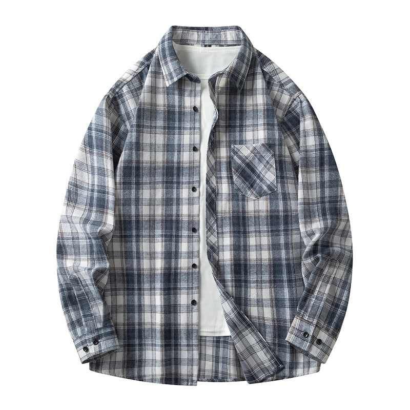 Herren Freizeitliches Karoshirt mit Taschen und Button-Down-Kragen Echoarchiv