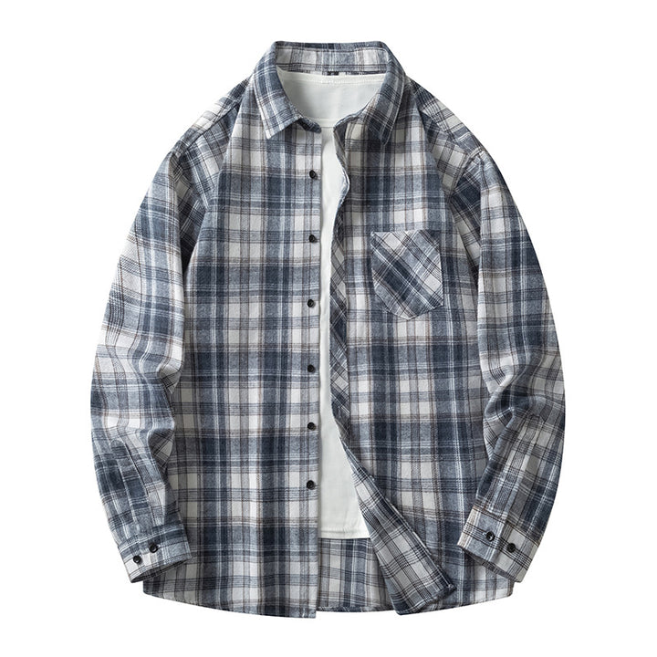 Herren Freizeitliches Karoshirt mit Taschen und Button-Down-Kragen Echoarchiv