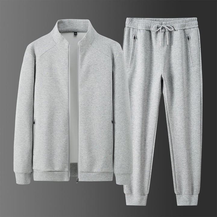 Herren Zweiteiliges minimalistisches Jogging‑Set mit Stehkragen, Zwei-Wege‑Reißverschluss & Reißverschlusstaschen Echoarchiv