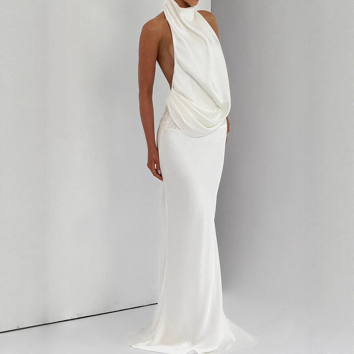 Damen Elegantes Hochzeitskleid mit schimmerndem Taillenband Echo Archiv