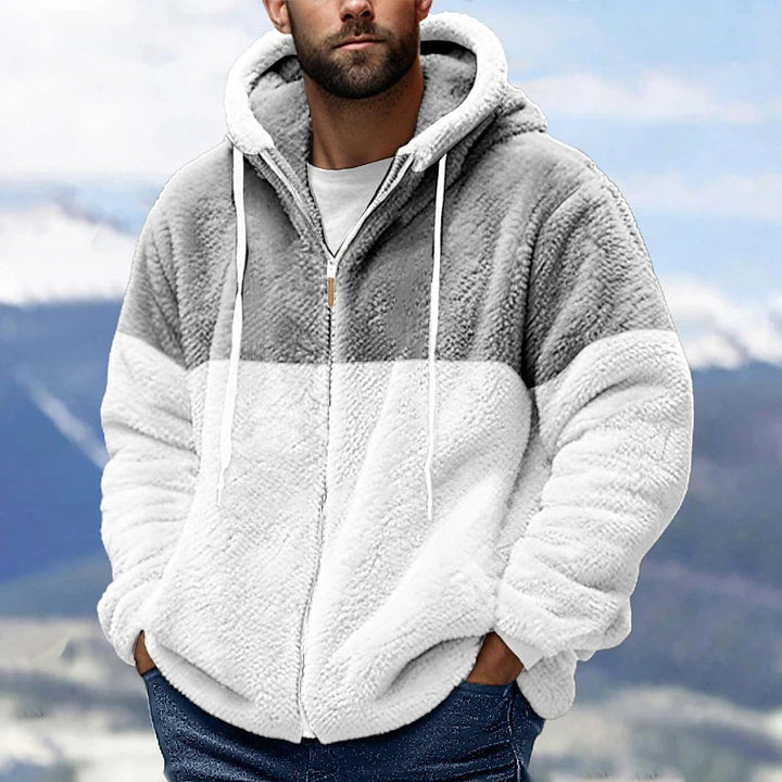 Herren kuschelige Fleecejacke mit Kapuze Echoarchiv