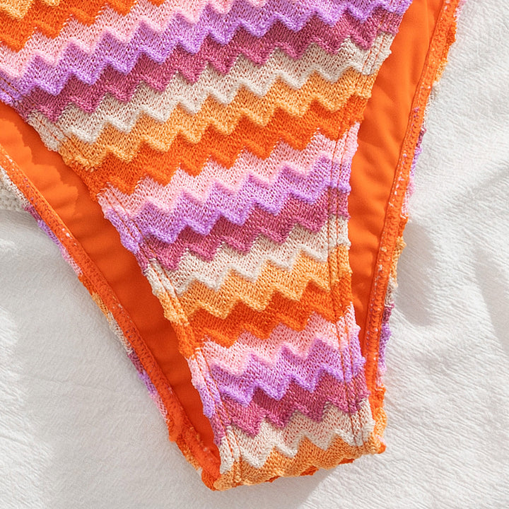 Damen Triangel-Bikini mit romantischem Wellenmuster Echo Archiv