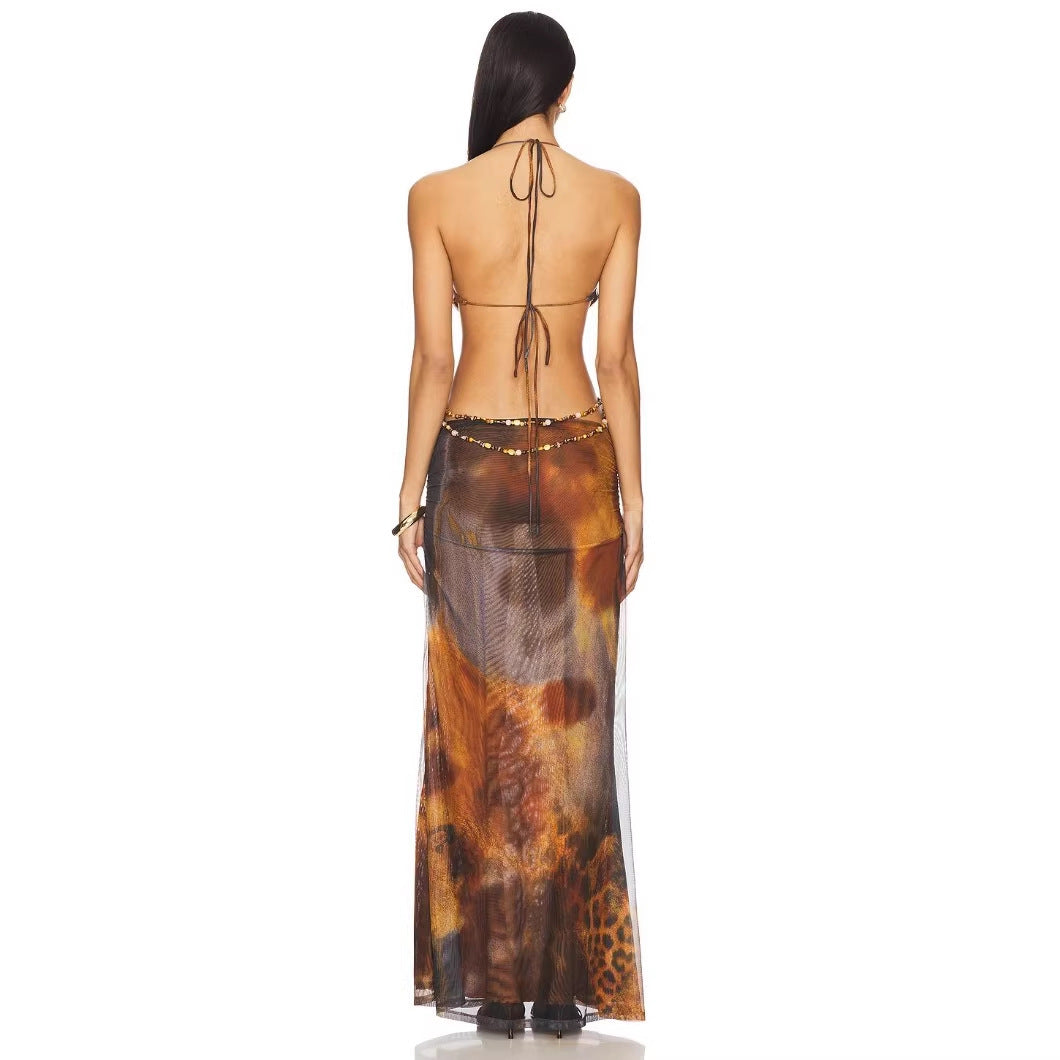 Damen Maxi-Kleid mit verführerischem tiefem Ausschnitt und elegantem Schnitt Echo Archiv