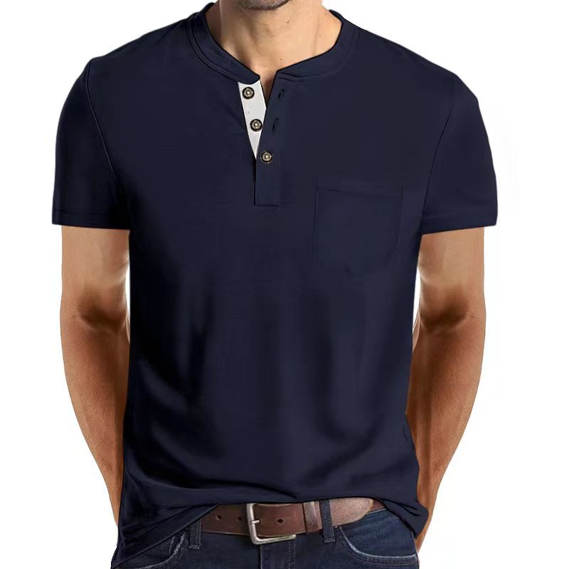 Herren Kurzarmshirt mit modernem Knopfleisten-Design und praktischer Brusttasche Echoarchiv