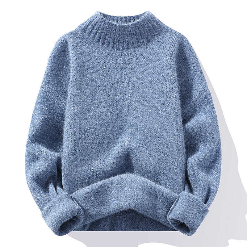 Herren Oversize-Feinstrickpullover mit hohem geripptem Kragen und melierter Struktur Echo Archiv